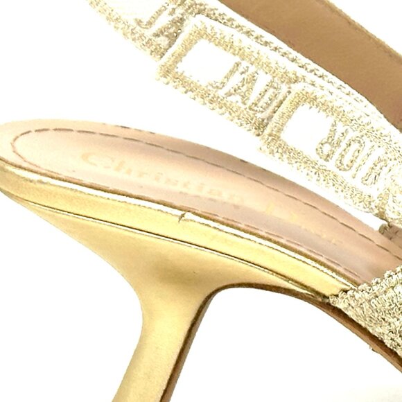 DIOR J'ADIOR Butterfly Macrame Embroidered Slingback Sandals Heels Pumps - Picture 11 of 15